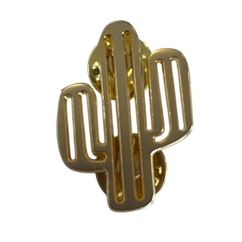 Cactus Gold toned Geometric pin Brooch